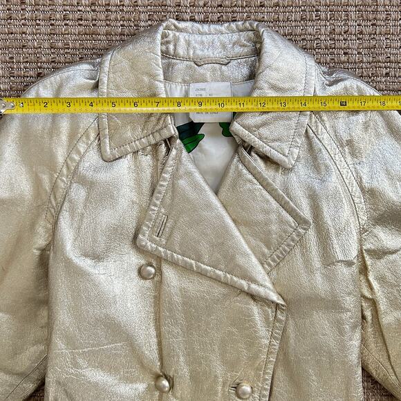 Rare Vintage Moschino Cheap & Chic AW88 Metallic Gold Leather Trench Coat Italy - Picture 12 of 12